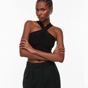 Black Cross-Strap Women's Top